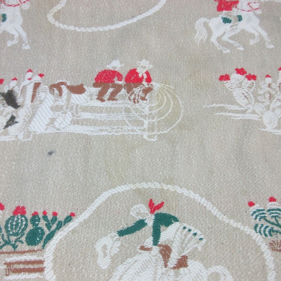 VTG Mid Century 1950's Western Cowboy Bed Spread - Picture 7 of 7